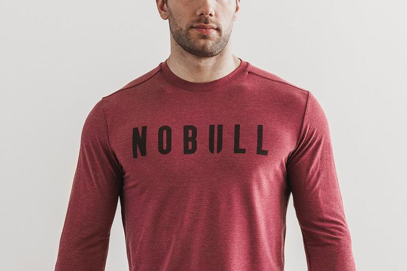 Red Nobull Tee Men's Long Sleeve | CA Q1583M